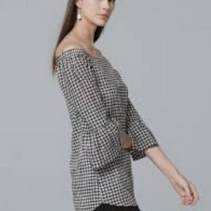 NWOT White House Black Market Gingham Blouse